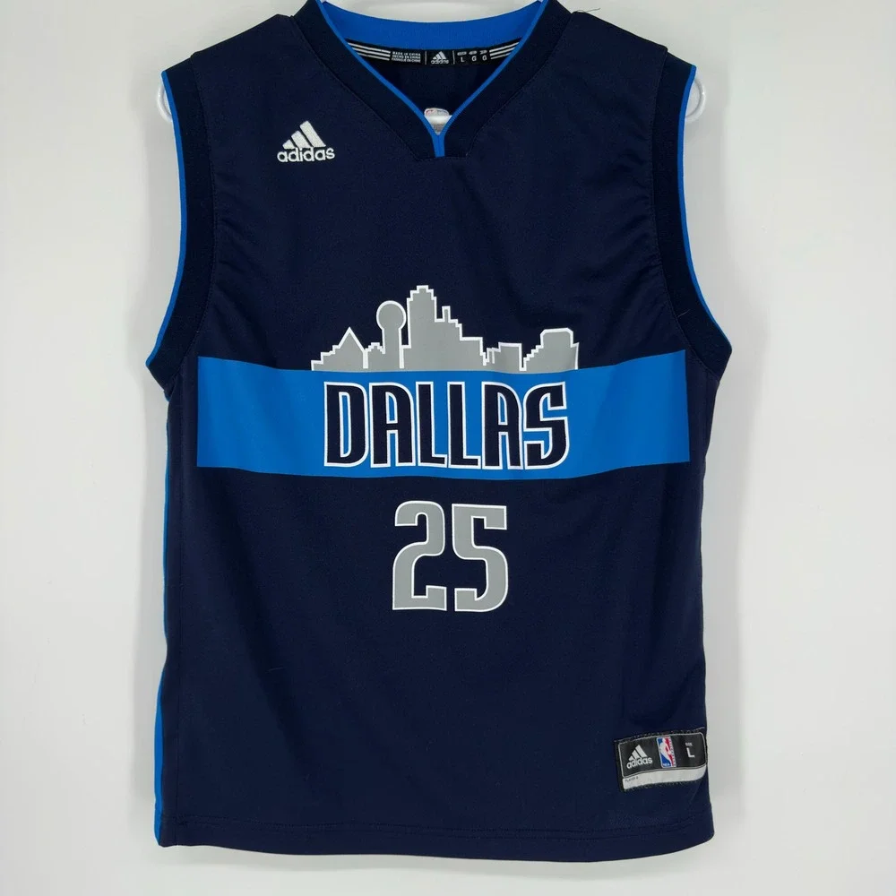 Adidas Dallas Mavericks Chandler Parsons 25 Skyline Jersey Navy Blue Youth L